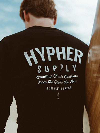 HS Classic badge L/S - Surf T-shirt  - streetwear t-shirt hyphersupply - Hypher Supply