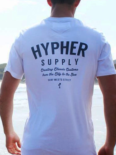 Classic Badge Tee White - Surf T-shirt T-Shirts - streetwear t-shirt hyphersupply - Hypher Supply