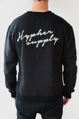 Black Signature Crew Sweatshirt - Surf T-shirt  - streetwear t-shirt hyphersupply - Hypher Supply