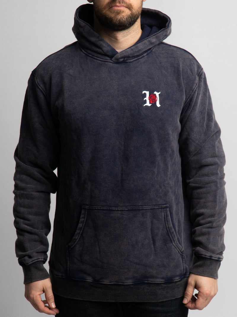 Washed Navy Rose Hood