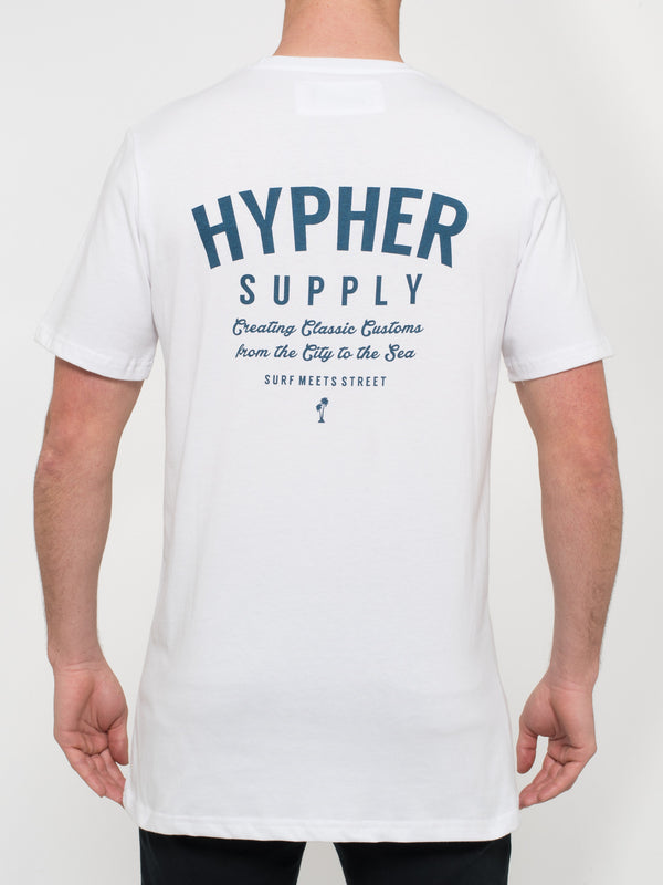 Classic Badge Tee White - Surf T-shirt T-Shirts - streetwear t-shirt hyphersupply - Hypher Supply