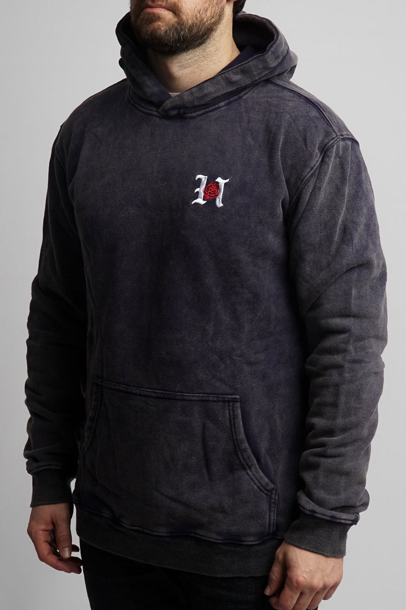 Washed Navy Rose Hood