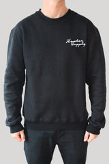 Black Signature Crew Sweatshirt - Surf T-shirt  - streetwear t-shirt hyphersupply - Hypher Supply